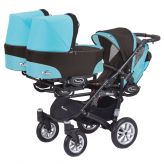 BabyActive Детская коляска для тройни 2 в 1 BabyActive Trippy 01 Blue черный голубой